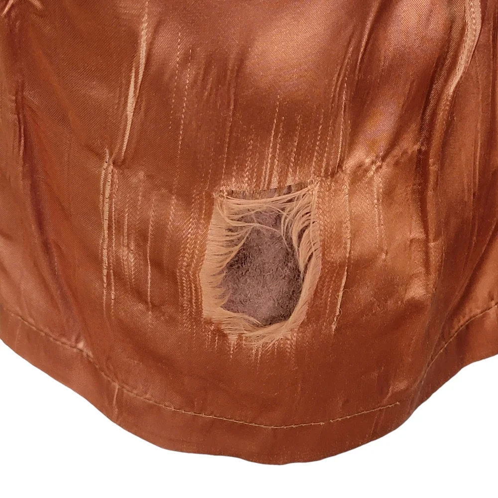 Sheplers Vintage Western Wear Genuine Leather Vented Mod Length Brwon Jacket 40 - Picture 8 of 16